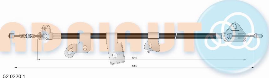 Adriauto 52.0220.1 - Тросик, cтояночный тормоз autospares.lv