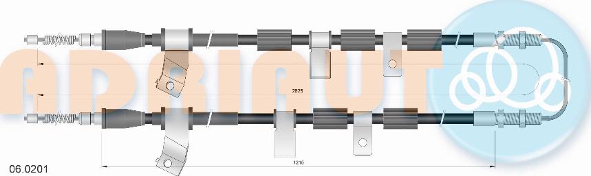 Adriauto 06.0201 - Тросик, cтояночный тормоз autospares.lv