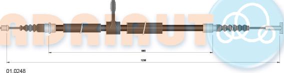 Adriauto 01.0248 - Тросик, cтояночный тормоз autospares.lv