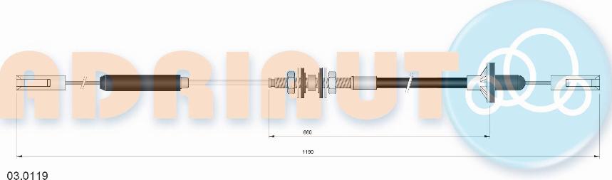 Adriauto 03.0119 - Трос, управление сцеплением autospares.lv