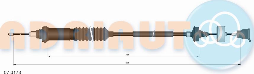 Adriauto 07.0173 - Трос, управление сцеплением autospares.lv