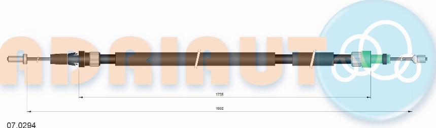 Adriauto 07.0294 - Тросик, cтояночный тормоз autospares.lv