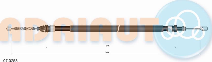 Adriauto 07.0253 - Тросик, cтояночный тормоз autospares.lv