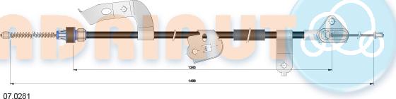 Adriauto 07.0281 - Тросик, cтояночный тормоз autospares.lv