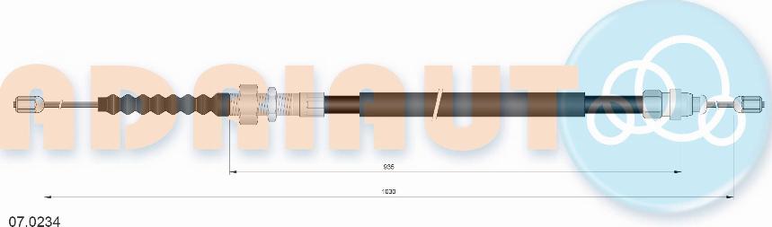 Adriauto 07.0234 - Тросик, cтояночный тормоз autospares.lv