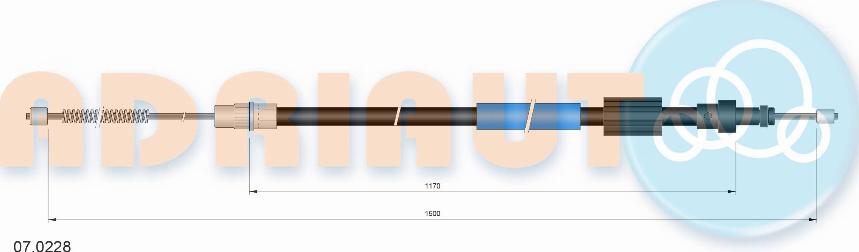 Adriauto 07.0228 - Тросик, cтояночный тормоз autospares.lv