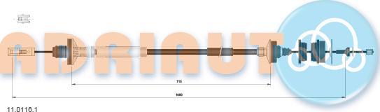 Adriauto 11.0116.1 - Трос, управление сцеплением autospares.lv