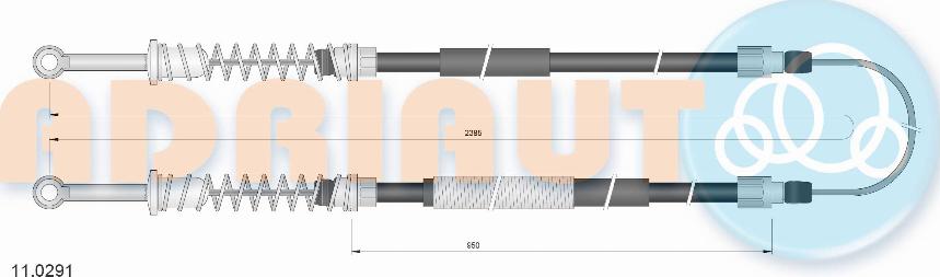 Adriauto 11.0291 - Тросик, cтояночный тормоз autospares.lv