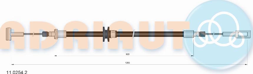 Adriauto 11.0254.2 - Тросик, cтояночный тормоз autospares.lv