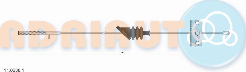 Adriauto 11.0238.1 - Тросик, cтояночный тормоз autospares.lv