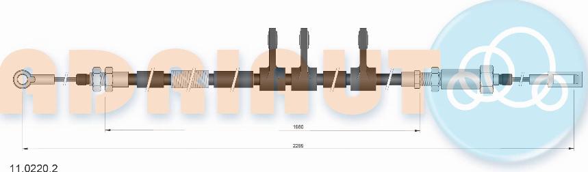 Adriauto 11.0220.2 - Тросик, cтояночный тормоз autospares.lv