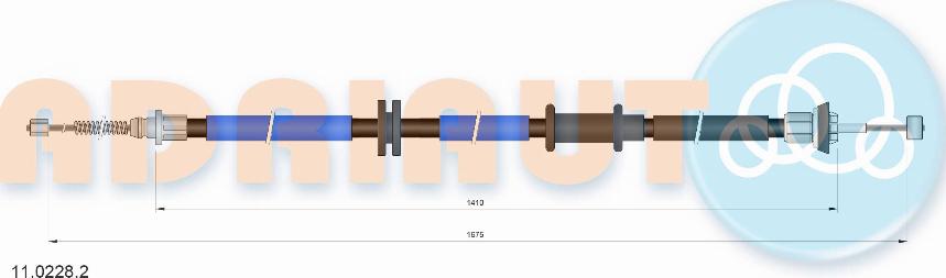 Adriauto 11.0228.2 - Тросик, cтояночный тормоз autospares.lv