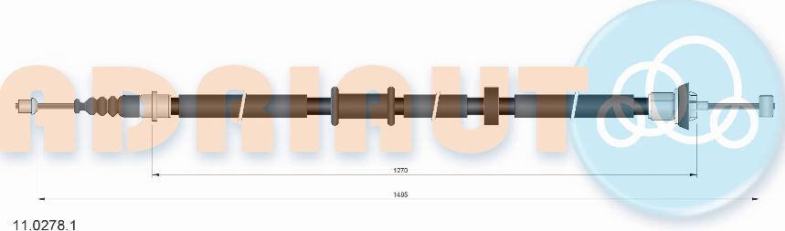 Adriauto 11.0278.1 - Тросик, cтояночный тормоз autospares.lv