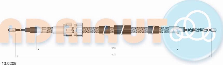 Adriauto 13.0209 - Тросик, cтояночный тормоз autospares.lv