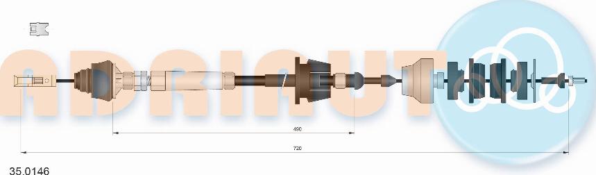 Adriauto 35.0146 - Трос, управление сцеплением autospares.lv