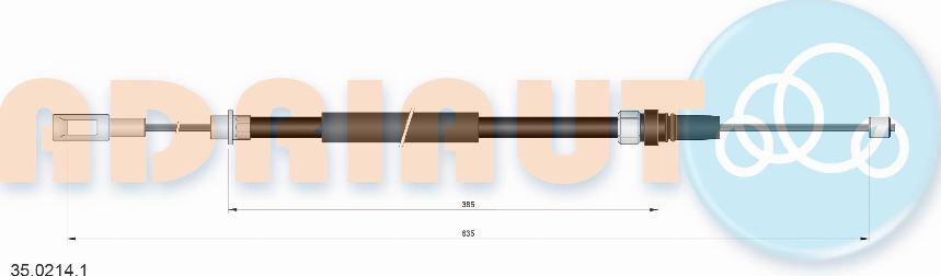 Adriauto 35.0214.1 - Тросик, cтояночный тормоз autospares.lv