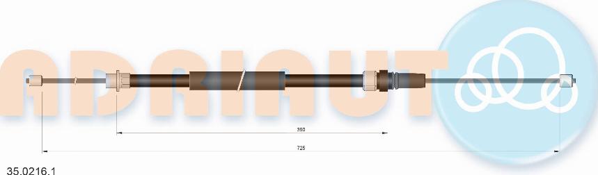 Adriauto 35.0216.1 - Тросик, cтояночный тормоз autospares.lv