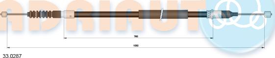 Adriauto 33.0287 - Тросик, cтояночный тормоз autospares.lv