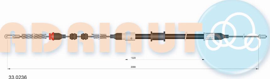 Adriauto 33.0236 - Тросик, cтояночный тормоз autospares.lv