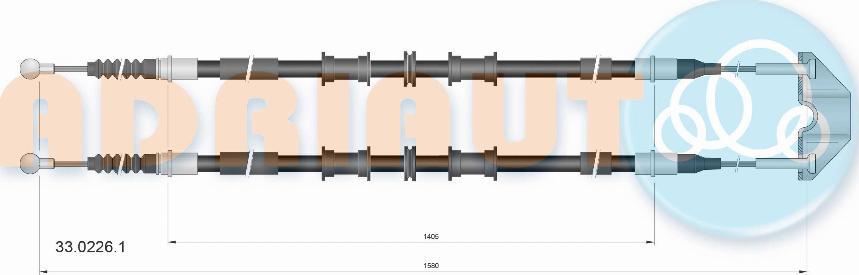 Adriauto 33.0226.1 - Тросик, cтояночный тормоз autospares.lv