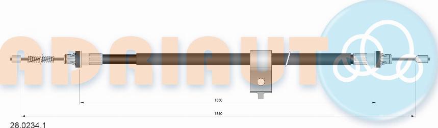 Adriauto 28.0234.1 - Тросик, cтояночный тормоз autospares.lv