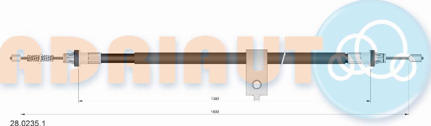 Adriauto 28.0235.1 - Тросик, cтояночный тормоз autospares.lv