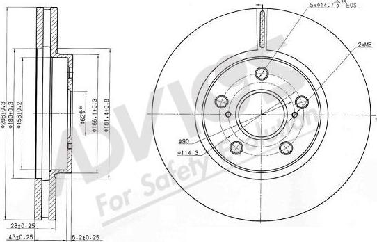 Advics A6F596B - Тормозной диск autospares.lv