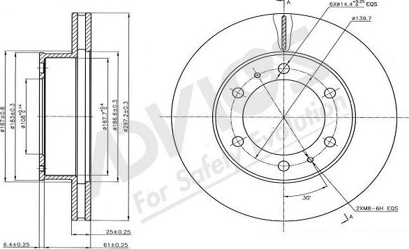 Advics A6F199B - Тормозной диск autospares.lv