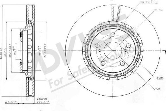 Advics A6F147B - Тормозной диск autospares.lv