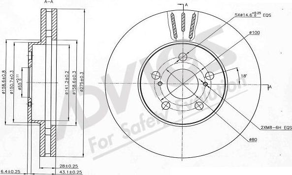 Advics A6F102B - Тормозной диск autospares.lv