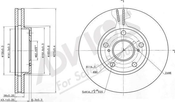 Advics A6F188B - Тормозной диск autospares.lv