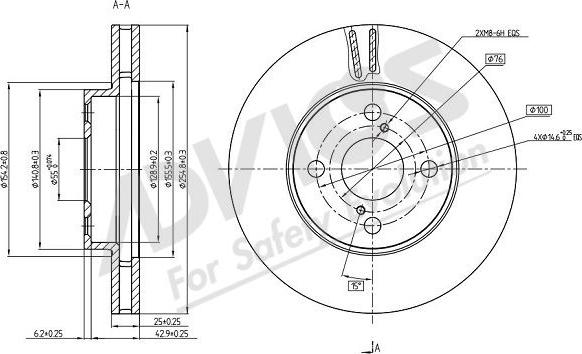 Advics A6F178B - Тормозной диск autospares.lv