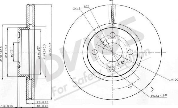 Advics A6F256B - Тормозной диск autospares.lv