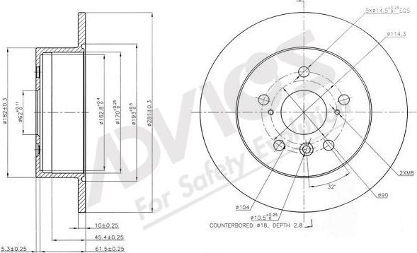 Advics A6R083B - Тормозной диск autospares.lv