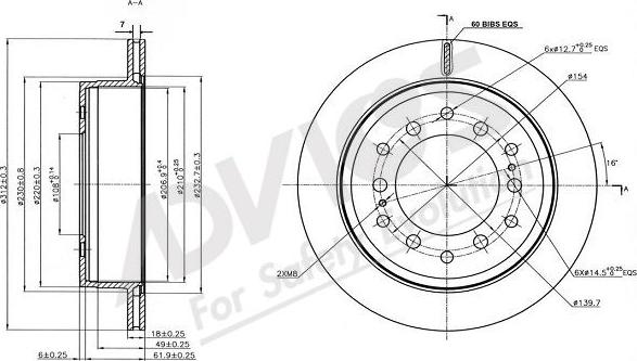 Advics A6R161B - Тормозной диск autospares.lv