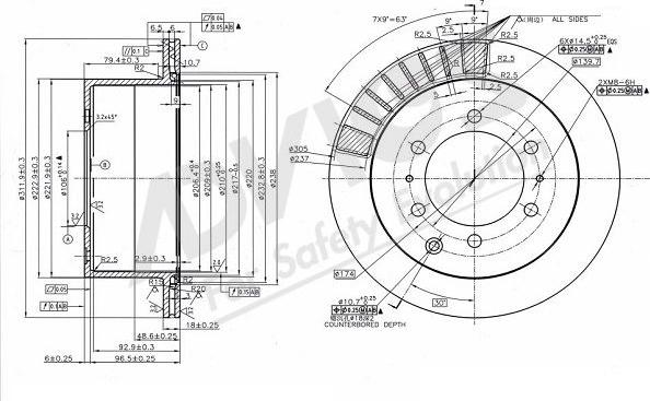 Advics A6R180B - Тормозной диск autospares.lv