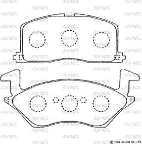 Advics A1N043 - Тормозные колодки, дисковые, комплект autospares.lv