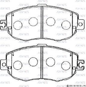 Advics A1N055 - Тормозные колодки, дисковые, комплект autospares.lv