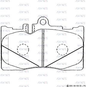 Advics SN112E - Тормозные колодки, дисковые, комплект autospares.lv