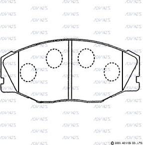 Advics SN249 - Тормозные колодки, дисковые, комплект autospares.lv