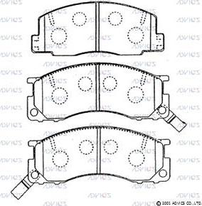 Advics SN820P - Тормозные колодки, дисковые, комплект autospares.lv