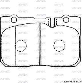 Advics A1N025 - Тормозные колодки, дисковые, комплект autospares.lv