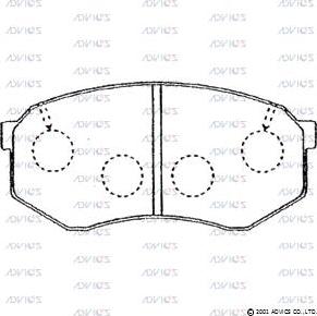 Advics A1N020 - Тормозные колодки, дисковые, комплект autospares.lv