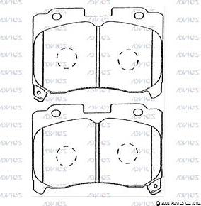 Advics A1N028 - Тормозные колодки, дисковые, комплект autospares.lv