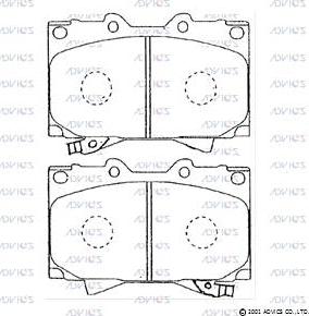 Advics A1N144 - Тормозные колодки, дисковые, комплект autospares.lv