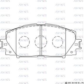 Advics A1N155 - Тормозные колодки, дисковые, комплект autospares.lv