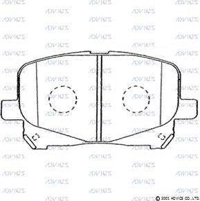 Advics A1N101 - Тормозные колодки, дисковые, комплект autospares.lv