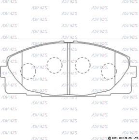 Advics A1N119 - Тормозные колодки, дисковые, комплект autospares.lv