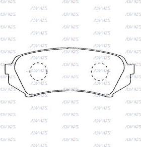 Advics A2N004 - Тормозные колодки, дисковые, комплект autospares.lv