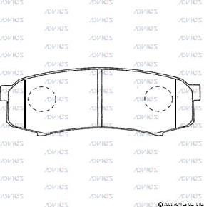 Advics SN120 - Тормозные колодки, дисковые, комплект autospares.lv